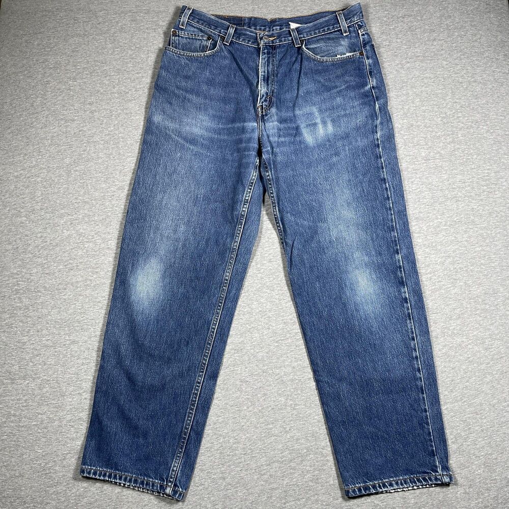 Vintage Y2K Levis 901 Jeans Mens 33x29 Relaxed Straight Blue Medium Wash Denim